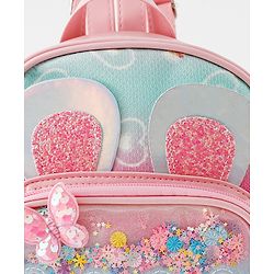Babyhug Fashion Backpack with Bunny & Glitter Detailing - Pink