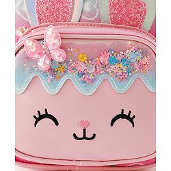 Babyhug Fashion Backpack with Bunny & Glitter Detailing - Pink