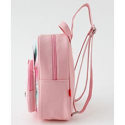Babyhug Fashion Backpack with Bunny & Glitter Detailing - Pink