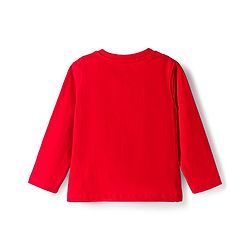 Babyhug Knit Full Sleeves Night Suit With Floral Print - Red