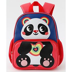 Babyhug Free Size Fashion Backpacks With Panda Design - Navy Blue & Pink