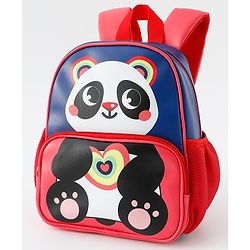 Babyhug Free Size Fashion Backpacks With Panda Design - Navy Blue & Pink