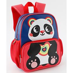 Babyhug Free Size Fashion Backpacks With Panda Design - Navy Blue & Pink
