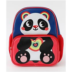 Babyhug Free Size Fashion Backpacks With Panda Design - Navy Blue & Pink