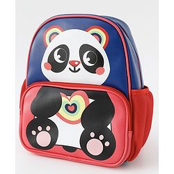 Babyhug Free Size Fashion Backpacks With Panda Design - Navy Blue & Pink
