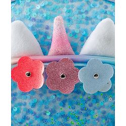 Babyhug Free Size Fashion Backpacks With Unicorn Sequins Design - Light Blue