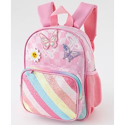 Babyhug Free Size Fashion Backpacks With Butterfly Design & Applique - Multicolour
