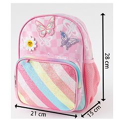 Babyhug Free Size Fashion Backpacks With Butterfly Design & Applique - Multicolour