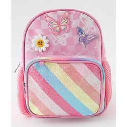 Babyhug Free Size Fashion Backpacks With Butterfly Design & Applique - Multicolour
