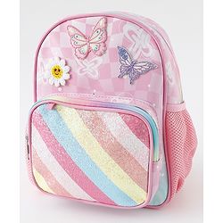 Babyhug Free Size Fashion Backpacks With Butterfly Design & Applique - Multicolour