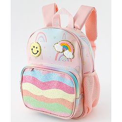 Babyhug Free Size Fashion Backpacks With Rainbow Design & Applique - Multicolour