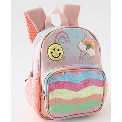 Babyhug Free Size Fashion Backpacks With Rainbow Design & Applique - Multicolour