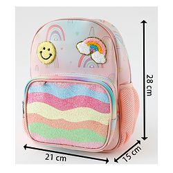 Babyhug Free Size Fashion Backpacks With Rainbow Design & Applique - Multicolour