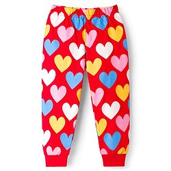Babyhug Knit Full Sleeves Night Suit With Text Print - Red