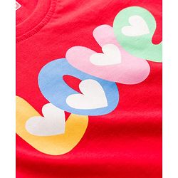 Babyhug Knit Full Sleeves Night Suit With Text Print - Red
