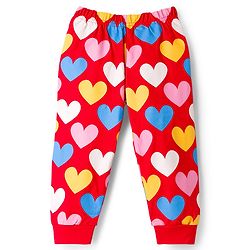 Babyhug Knit Full Sleeves Night Suit With Text Print - Red