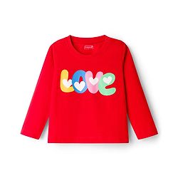 Babyhug Knit Full Sleeves Night Suit With Text Print - Red