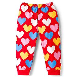 Babyhug Knit Full Sleeves Night Suit With Text Print - Red