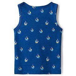 Babyhug 100% Cotton Single Jersey Knit Sando With Nautical Theme Print Pack Of 3 - Navy Blue Yellow & Light Blue
