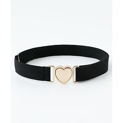 Babyhug Belts with Heart Shaped Buckle - Black