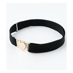 Babyhug Belts with Heart Shaped Buckle - Black