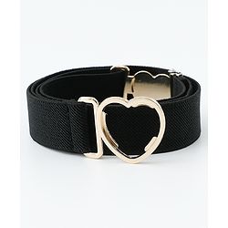 Babyhug Belts with Heart Shaped Buckle - Black