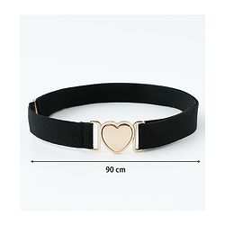 Babyhug Belts with Heart Shaped Buckle - Black