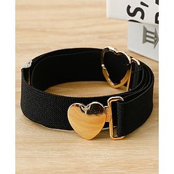 Babyhug Belts with Heart Shaped Buckle - Black
