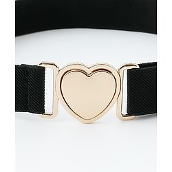 Babyhug Belts with Heart Shaped Buckle - Black