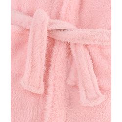 Babyhug Velour Knit Full Sleeves Hooded Bathrobe With Ear Applique - Orange