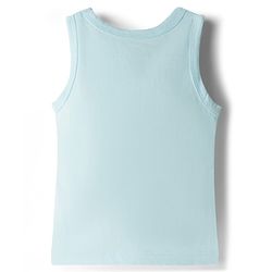 Babyhug Single Jersey Knit Sleeveless Sando With Text Print Pack Of 3 - Purple White & Light Blue