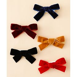 Babyhug Free Size Bow & Butterfly Clips Pack of 5 - Multicolor