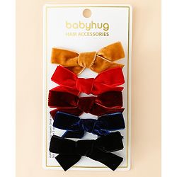 Babyhug Free Size Bow & Butterfly Clips Pack of 5 - Multicolor