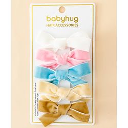 Babyhug Free Size Bow & Butterfly Clips Pack of 5 - Multicolor