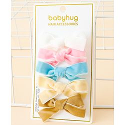 Babyhug Free Size Bow & Butterfly Clips Pack of 5 - Multicolor