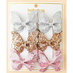 Babyhug Free Size Bow & Butterfly Clips Pack of 6 - Multicolor