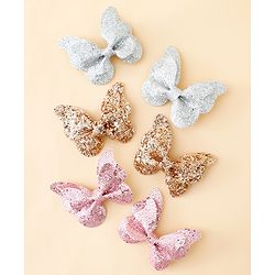 Babyhug Free Size Bow & Butterfly Clips Pack of 6 - Multicolor