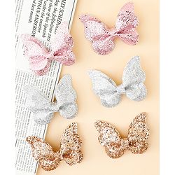 Babyhug Free Size Bow & Butterfly Clips Pack of 6 - Multicolor