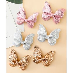 Babyhug Free Size Bow & Butterfly Clips Pack of 6 - Multicolor
