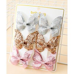Babyhug Free Size Bow & Butterfly Clips Pack of 6 - Multicolor