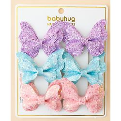 Babyhug Free Size Bow & Butterfly Clips Pack of 6 - Multicolor