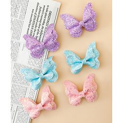 Babyhug Free Size Bow & Butterfly Clips Pack of 6 - Multicolor