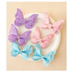 Babyhug Free Size Bow & Butterfly Clips Pack of 6 - Multicolor