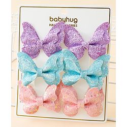 Babyhug Free Size Bow & Butterfly Clips Pack of 6 - Multicolor