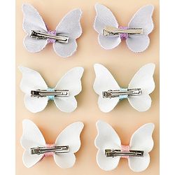Babyhug Free Size Bow & Butterfly Clips Pack of 6 - Multicolor