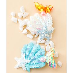 Babyhug Hair Pins And Clips With Sequin and Pearls Pack of 2 - Multicolor