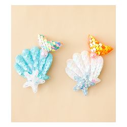 Babyhug Hair Pins And Clips With Sequin and Pearls Pack of 2 - Multicolor