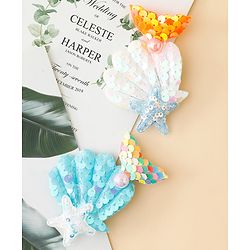 Babyhug Hair Pins And Clips With Sequin and Pearls Pack of 2 - Multicolor