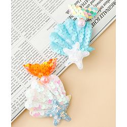 Babyhug Hair Pins And Clips With Sequin and Pearls Pack of 2 - Multicolor