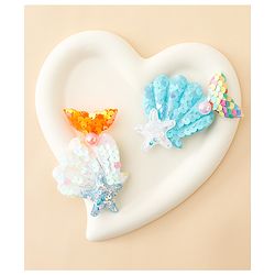 Babyhug Hair Pins And Clips With Sequin and Pearls Pack of 2 - Multicolor